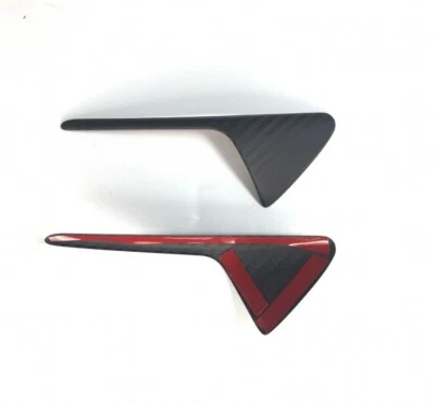 Cubierta de cámara guardabarros lateral de fibra de carbono real apta para Tesla Modelo 3 2016-20 Foto 1 de 4