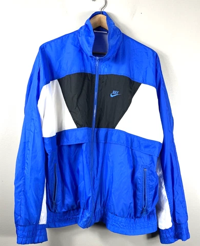 Vintage Nike Jacket Mens XL Blue Full Zip Running Jugging Training Cover