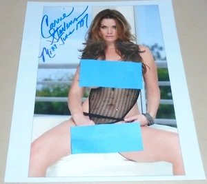 PLAYBOY - PMOM - CARRIE STEVENS - SIGNED 8X10- #4 - Picture 1 of 1