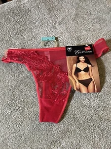 Hanes Body Creations rot Netz Blumen Tanga Höschen Größe 5 auf Original Bügel - Bild 1 von 13