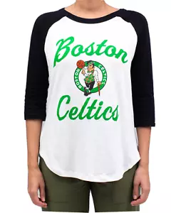 Junk Food Womens NBA Boston Celtics 3/4 Sleeve Raglan Shirt New XS-XL - Picture 1 of 6