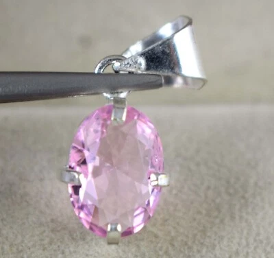 Colgante de espinela rosa Birmania natural de 6,15 quilates con piedras preciosas ovaladas certificadas para hombre VER VDO Foto 1 de 4