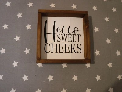 Farmhouse wall hanging humorous bathroom handmade rustic sign - Image 1 of 4