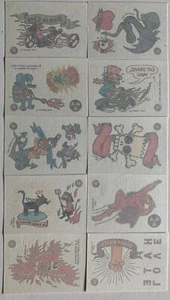 Simpsons Series 1 Tattoos Chase Card Set 10 Cards Skybox 1993 / Few damaged back - Picture 1 of 2
