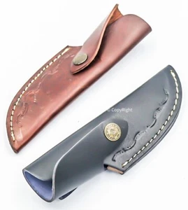 Fodero in vera pelle fatto a mano 7" per coltello lama fissa caccia inciso/cintura Loo - Foto 1 di 2