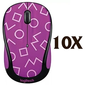 10X Logitech Play Collection M325C Wireless Optical Mouse Geo Purple - Picture 1 of 2