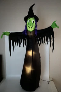 Gemmy Airblown Strega Gonfiabile 5 piedi Halloween Illumina Decorazioni 2010 - Foto 1 di 4