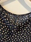 River Island Top Size 8 Black Polka Dot Short Sleeve Blouse Casual Classic Chic