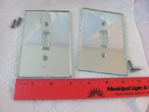 2 ~ Vintage Luxury Art Deco Beveled Mirror Light Switch Plate Covers USED - Picture 1 of 12