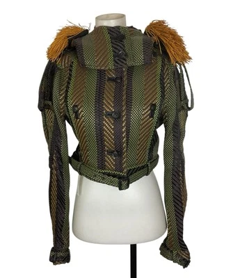 NUEVO CON ETIQUETAS BURBERRY PRORSUM $3995 MUJER RAFIA PASARELA GABARDINA ABRIGO UE 40 Foto 1 de 4