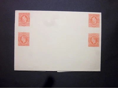 GB канцелярские товары STO 1951 KGVI 1/2d + 1/2d оранжевый 2 x Tete-Beche пары обертка - Изображение 1 из 2