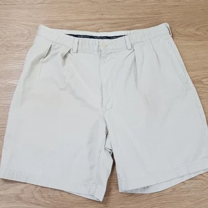 Vintage Polo Ralph Lauren Chino Shorts Herren 36 khaki beige plissiert HERGESTELLT IN DEN USA Etikett 38 - Bild 1 von 12