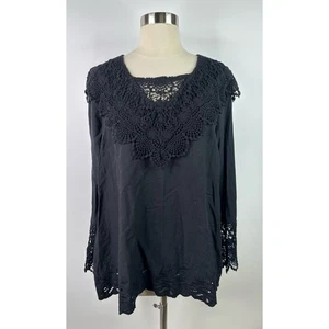 Top túnica mujer Anthony Original hada bohemia manga larga cuello ganchillo L - Imagen 1 de 12