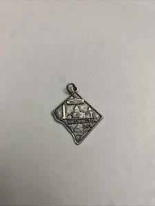 Vintage Sterlingsilber - Washington DC State Map Souvenir Armband Charm - Bild 1 von 3