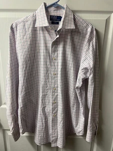 Polo Ralph Lauren Regent Classic Fit Hemd Knopfleiste 16,5 34/35 rosa blau kariert - Bild 1 von 4