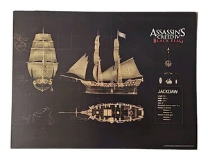 Assassin's Creed 4 Double Sided Poster - Jackdaw Ship & Edward Kenway 12" X 16" - Picture 1 of 2