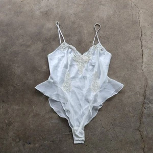 Victoria's Secret Vintage 90s Flatter Satin Lace Body Teddy Large - Bild 1 von 4