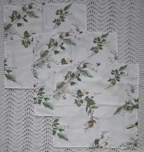 Set 3 tovaglioli Lenox Winter Berry Panno uccellini bacche pino mai usati - Foto 1 di 8