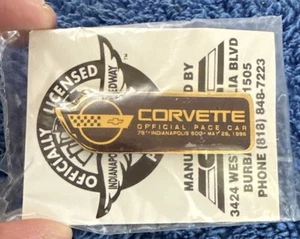 NOS VTG CORVETTE OFFICIAL PACE CAR 1995 Indy 500 LAPEL/HAT PIN 17 - Picture 1 of 2