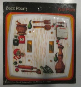 VINTAGE LIGHT SWITCH PLATE COVER * RETRO COUNTRY KITCHEN * SEALED * NOS - Picture 1 of 4