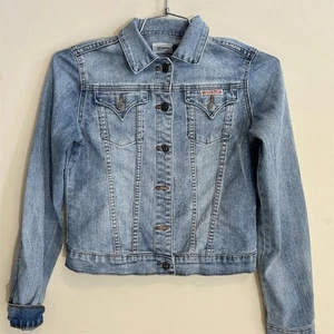 Hudson Cropped Denim Jeansjacke Jugend Mädchen XL Blau Langarm Freizeit - Bild 1 von 7