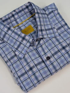 Robert Talbott Carmel Blue Check Button Up Preppy Shirt Men's Large - Bild 1 von 9