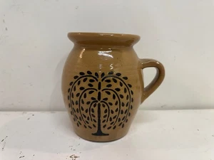 Vintage Keramik glasiertes Steinzeug beige kleiner Krug mit Willow Tree Dez. - Bild 1 von 11