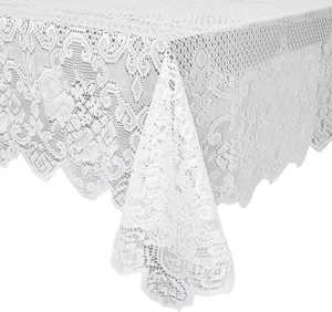 Juvale White Lace Tablecloth for Rectangular Tables, Vintage Style Wedding Table - Picture 1 of 12