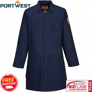 Portwest Bizweld Flame Resistant Standard Coat Welding Jacket Hazard Protection - Picture 1 of 7