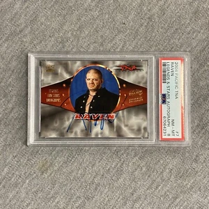 2004 Pacific TNA Raven Legends & Stars Autograph Blue Ink PSA 8 - Picture 1 of 2