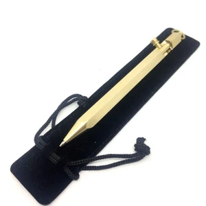 Handmade Solid Brass Six-Edge Practical Pen Ball Pen Keychain Outdoor EDC Tool - Picture 1 of 8
