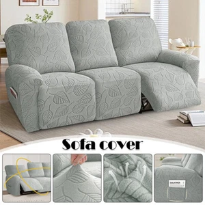 1~4 Seat Fleece Jacquard Stretch Recliner Sofa Cover First Class Sofa Slipcover - Picture 1 of 24