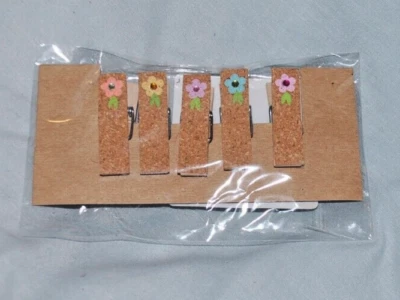 (NUEVO) Juego de 5 pinzas de corcho florales DOODLE DEE 390280 Michael's Crafts 2" Foto 1 de 4