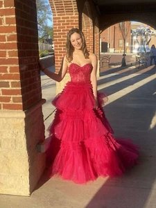 Sherri Hill #55682 Magenta Size 0 Prom Dress Gorgeous Stunning 2024 Hot Pink - Picture 1 of 5