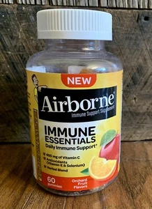 Airborne Immune Essentials -- Orchard Fruit--60 Gummies--Gluten FREE Exp 9/24 - Picture 1 of 2
