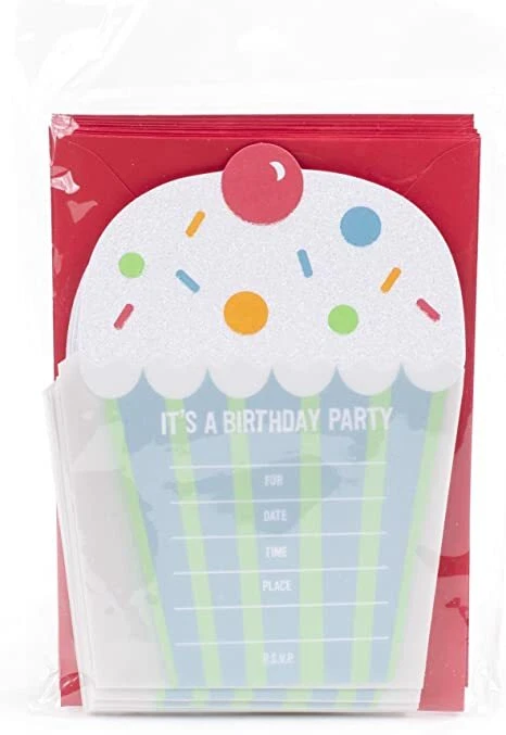 Приглашения на день рождения кекс кекс тема от Hallmark - набор из 10 - Изображение 1 из 1