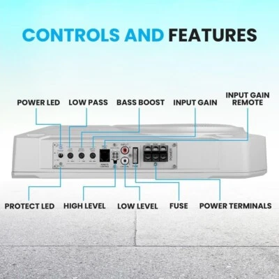 10-Inch Low-Profile Amplified Subwoofer System - 900 Watt Compact Enclosed - Image 1 of 4