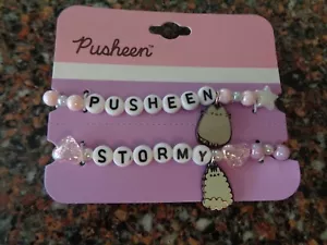 Pusheen the Cat & Stormy Best Friend Bead Bracelet Set of 2 Beaded Charm NWT - Picture 1 of 6