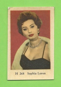 1961 Dutch Gum Card H #268 Sophia Loren