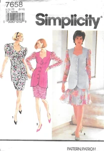Uncut Simplicity Sewing Pattern 7658 Petite Two-Piece Dress with Skirt Size 6-10 - Picture 1 of 2