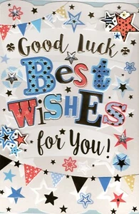 'GOOD LUCK, BEST WISHES FOR YOU' GREETINGS CARD AND ENVELOPE 5"x 7" - Picture 1 of 3