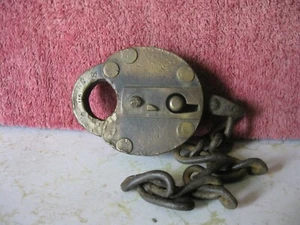 VINTAGE BRASS W. BOHANAN #116 BROOKLIN N.Y. PADLOCK LOCK NO KEY - Picture 1 of 5