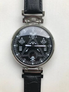 Vintage Soviet Mens watch "Molnija Masons" 1980s, Soviet Mechanical Wristwatch - Picture 1 of 8