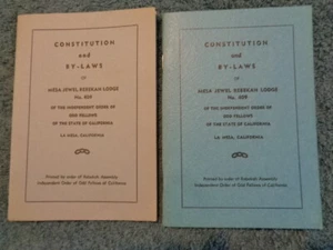 Vintage 1970 & 1976 Paar Mesa Jewel Rebekah Lodge Verfassung & Satzung - Bild 1 von 3