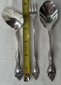 Vintage 1881 Rogers Oneida vittoriano classico mestolo paletta, cucchiaio da zucchero, forchetta da cocktail - Foto 1 di 4