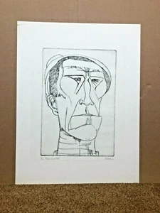 Irving Amen Signed Print "Man in a Hat" numbered 6/90 dated '71 - Picture 1 of 1