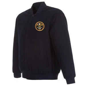 NBA Denver Nuggets JH Design Wool Reversible Jacket 2 Front Patches Logo - Bild 1 von 5