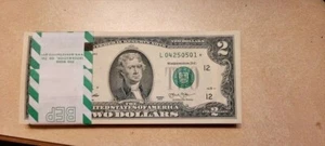US PAPER MONEY RARE STAR $2 2013* SAN FRANCCISCO Dollar Bill UNC 100 CONSECUTIVE - Picture 1 of 4