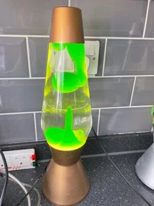 MATHMOS CLEAR LIQUID GREEN WAX ASTRO COPPER BASE LID LAVA LAMP - Picture 1 of 6