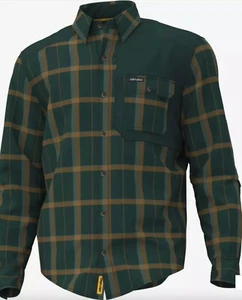 Ski-Doo Men's Size Medium Button Up Casual Flannel Shirt Green Plaid NEW - Picture 1 of 7